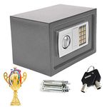 Electronic Home Mini Safe Box Digital Steel Money Cash Safe with 2 Keys 4.6 Litre Volume Grey, Safety Box Electronic Lock Safes Home Office Digital Money Cash Deposit Jewelry Document Storage Box