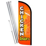Chicken Tenders Premium Windless Feather Flag Bundle (Complete Kit) OR Optional 
