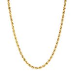 Source 20 inch 18ct Gold plated 2mm thick Braided Rope Chain Necklace