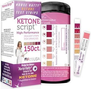 Nurse Hatty - 150 Ketone Test Strips w Built-in Color Chart – Free Keto Guide eBook & Free App - Made-in-The-USA - Urine Test for Ketogenic, Ketosis, Low Carb, Atkins & Paleo Diets - Extra Long Strips