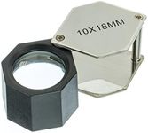 SE MJ381810H 10X18mm Hexagonal Jeweler's Loupe, Chrome Plate