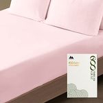 MAYFAIR LINEN 100% Egyptian Cotton Full Size Fitted Sheet Only - 600 Thread Count 16" Deep Pocket Full Size Fitted Sheet, Soft Cooling Sateen Weave No Pop-Off Elastic Bottom Sheet for Adults - Blush