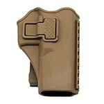 JINJULI Tactical Right Hand Waist Gun Holster，MOLLE Vest Pistol Holster for Glock 17 19 22 23 31 (Tan, Waistband Holster)