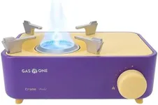 Gas One Butane Fuel Camp Stove – Crate Series - Mini Stove for Camping, Hiking – Portable Gas Stove with Spiral Flame – Even Heat Distribution – Modern and Easy to Use (Violet)