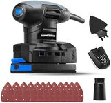 Hammerhead 1.4-Amp Multi-Function Electric Detail Sander with 12pcs Sandpaper, Dust Collection System, and Detail Attachment - HADS014