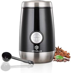 DR MILLS DM-7445 Coffee Grinder, Electric Coffee Bean and Dried Spice Grinder, One Touch Operation, Blade and Cup Made with SUS304 Stainless Steel