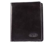 Big Skinny Men's Hipster Leather Bi-Fold Slim Wallet, Black