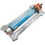 GRÜNTEK Metal Oscillation Lawn Sprinkler, Sprinkler with Flexible Irrigation Area, Lawn Sprinkler, Sprinkler with Turbo Motor, Up to 462 m²