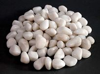 eSplanade White Pebbles | White Color Natural Stones | Polished Glossy Home Decorative | Garden Table Aquarium Vase Fillers Stone (900 Grams)