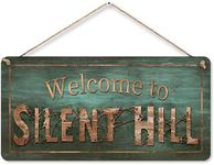 flinelife Welcome to Silent Hill Sign, 12 x 6, Horror Movie Sign, Wreath Sign for Indoor Outdoor Use