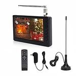 5 Inch Car Digital TV, 1920 x 1280 16:9 ATSC Portable Television with 1500mAh Rechargeable Battery Support Analog TV, Digital TV and ATV, for Car Camping Kitchen