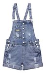 AvaCostume Womens Wash Jumper Denim Overall Shorts - Blue -