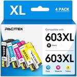 PACITEK 603XL Ink Cartridges Replacement for Epson 603 XL Ink for Use with Epson Workforce WF-2830 WF-2830DWF WF2830 WF2850 WF2835, Epson Expression Home XP4100 XP2100 XP3100 XP4105 XP2105（4 Pack）