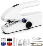 Mini Sewing Machine, Portable, Two Modes, Battery & USB Powered, Ideal for Beginners & DIY Projects, White