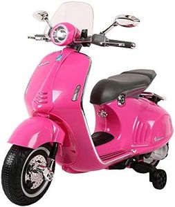 Vespa electrica niños 946 12V de Babycar - Mini Moto electrica niños con Acelerador de pie y Acceso MP3, Luces y Sonidos Integrados (Rosa)