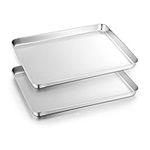 Herogo Baking Tray Set of 2, Stainless Steel Oven Tray for Baking Cooking Roasting, 40 x 30 x 2.5 cm, Large Cookie Sheet Pan, Mirror Polished & Rustproof, Dishwasher Safe