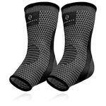 Achilles Tendon Support Brace, Plantar Fasciitis Sock, Ankle Compression Sleeve For Running, Tendonitis and Flat Feet Relief (Gray Black, Unisize)