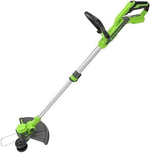 Greenworks 40V Coupe Bordure Sans Fil avec Roue pour Petits et Moyens Jardins, Largeur Coupe 33 cm, Fil en Nylon 1,65 mm à Alimentation Automatique, SANS Batterie ni Chargeur, Garantie 3 Ans G40LT33