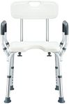 Shower Chair Adjustable Bathtub Tub Bench Bath Seat Shower Stool with Back and Armrests for Pregnant Elderly Seniors Bathroom