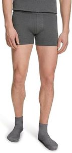 Falke Men's Daily Comfort 2-Pack Boxer Briefs Underwear, Skin-Friendly, Breathable, Egyptian Cotton, Ultra Soft, Grey (Dark Grey -Heather 3278), XL, 2 Pieces
