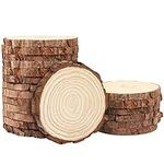 Kurtzy 20 Pack Unfinished Natural Wood Slices - 12-14cm / 4.72-5.51 inches Diameter 10mm Thick - Rustic Smooth Wooden Log Discs with Bark - for Arts & Crafts, DIY, Decorations, Christmas Ornaments