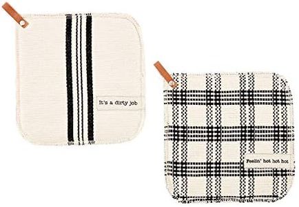 Mud Pie Dirty Job Pot Holder Set (8"" x 8""") (41170009D)