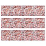 MECCANIXITY Dollhouse Floorboards 4 x 4 Inch Red Brick Dollhouse Wallpaper and Flooring for Dollhouse Accessories 12 Pcs