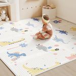 Baby Play Mat 120x120x1CM Foldable Baby Playmats, Portable Baby Floor Mat for Toddlers Babies to Play on Floor, Waterproof & Reversible Baby Crawling Mat