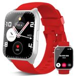 Smart Watch for Men Women(Answer/Make Calls), 1.85" HD Touch Screen Fitness Watch with Heart Rate Sleep Monitor, 112 Sports Modes, IP68 Waterproof Fitness Tracker Compatible with Android iOS, Red