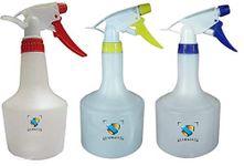 AAHKELS Water Spray Bottle Red, Blue & Yellow Pack of 3 | Spray Bottle 1ltr | Car & Room spray Bottle for Cleaning.