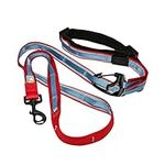 Kurgo 6-in-1 Hands Free Quantum™ Dog Leash, Running Dog Leash, Adjustable Dog Waist Running Belt, Dog Leash for Walking, Running, Hiking, 6 Foot Leash, Barn Red/Blue