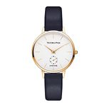 VICTORIA HYDE Fashion Elegant Women Watch with Clear White Dial Analog Quartz Detachable Genuine Leather Strap Best Gift for Valentines Day