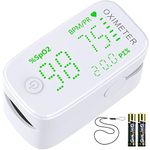 Pulse Oximeter Approved CE, KKmier Blood Oxygen Saturation Monitor SpO2 /Pulse Rate/PI Meter, Oxygen Monitor Finger Adults and Children Approved, with OLED Display and Batteries (green)