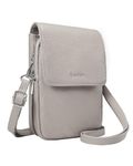 befen Soft Leather Cell Phone Bag for Women Small Crossbody Phone Bag for Women Mini Grey Ladies Purse RFID Function Shoulder Bag for Shopping