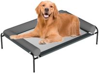 DEARBB Elevated Dog Bed,Outdoor Dog Cot with Bolster Pillow Washable & Breathable Removable Mesh,Cooling Dog Bed with No-Slip Durable, chew-Proof Construction for Large/Small/Medium Dogs,Black 42''