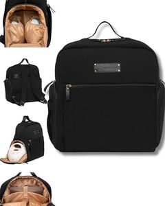 Sarah Wells Fiona Breast Pump Backpack - Neoprene, Machine Washable, Insulated Pockets, Pocket-In-Pocket System (Black)