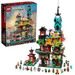 LEGO 71741 NINJAGO City Gardens Large Model Building Kit, Ninja House Building Toy with 19 Minifigures and Animal Figures, Gifts for Boys & Girls