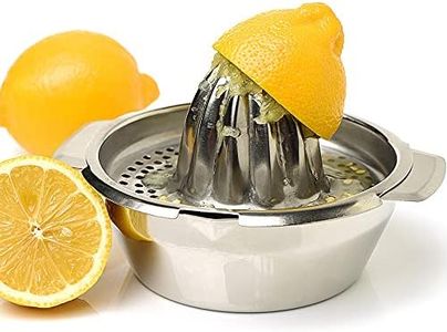 Vanleonet Stainless Steel Citrus Lemon Orange Juicer Manual Hand Squeezer, Juicer Hand Press Manual Juicer Fruit Lemon Lime Orange Squeezer with Bowl Juicer Strainer