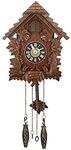 Traditional Cuckoo Wall Quartz Clock by Widdop & Bingham,Brown,28 cm