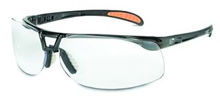 UVEX by Honeywell 763-S4200HS Protege Safety Eyewear, HydroShield Coating, Black/Clear