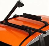 Erkul Ski Rack for Car Roof with Sliding Extension - 35" Universal Ski & Snowboard Rack with Lock | Holds 6 Pairs of Skis or 4 Snowboards - Fits All Types of Cross Bars-Black
