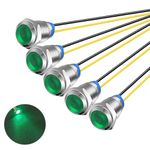 Gebildet 5pcs 10mm 230V AC LED Metal Indicator Light Waterproof Signal Lamp (Green)