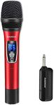 Handheld Karaoke Microphone Wireless for Singing - Wireless Microphones & Receiver with Rechargeable Handheld MIC for Karaoke, Voice Amplifier, PA System, Singing, Church, Party Dynamic Microphone