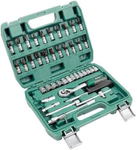 SPARTAN By Mechtec 46 In 1 PCs Socket Set & Screwdriver Tool Kit Wrench Set Multi-Purpose Combination Bits With Storage Case For Home & Industrial Use, Garage (Pack Of 1)