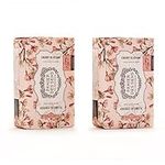 Panier des Sens Cherry Blossom Shea butter natural bar soap, bath & body soap bars - Made in France 95% natural - 2 bars