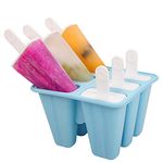 Webake Popsicle Molds 6 Pieces Silicone Ice Pop Mold Reusable Ice Cream Mold Easy Release Frozen Ice Pop Maker, Dishwasher Safe, BPA Free