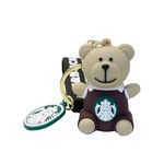 ZEPOLI - Cute Cartoon 3D Silicone High -Quality PVC Material Keychain, Suitable for Boys and Girls - Pack of 1. (STARBUKS BROWN TEADY)