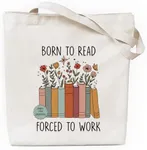 NewEleven Canvas Book Tote Bag Gifts For Readers, Book Lovers Gifts, Bookish Gifts - Christmas Gifts For Book Lovers Readers Nerds Bookworm Librarian Women - Bookish Items, Book Reading Accessories