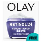 Olay Retinol 24 Face Moisturizer, Anti-Aging Night Cream for Women, Fragrance-Free, Non Greasy - Anti-Wrinkle, Smooth Fine Lines, Tightening, Hydrating Skin Care - Peptides, Glycerin, 50 mL