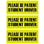 3 Pack New Driver Magnetic for Car, Please Be Patient Student Driver, Vehicle Reflective Sign 3.5 in x 8.85 in, Safety Bumper Magnet